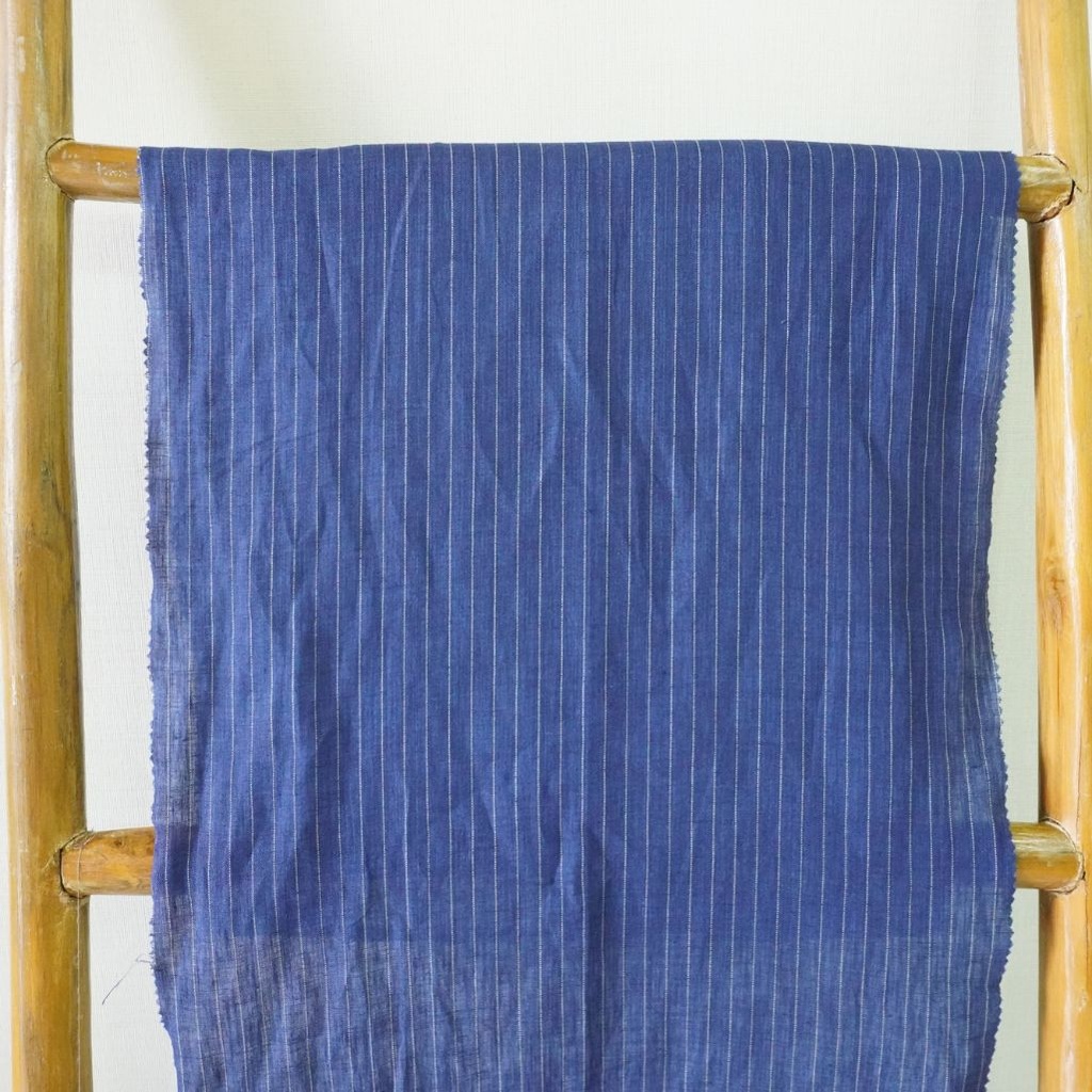 Pure Linen Yarn Dyed Navy Stripe
