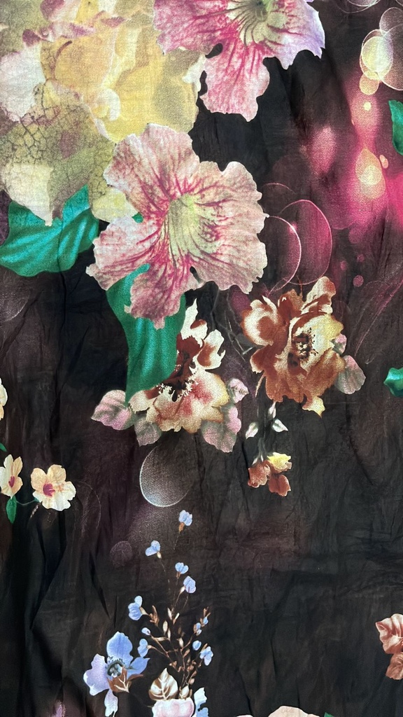 Cotton 60'S Print Wild Rose Brown