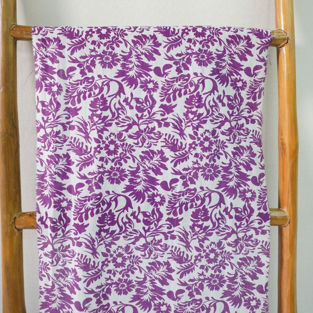 Cotton Voil Print Bunga Rambat Purple