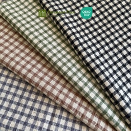 Vintage Checked Linen Cotton- 230928-T2602