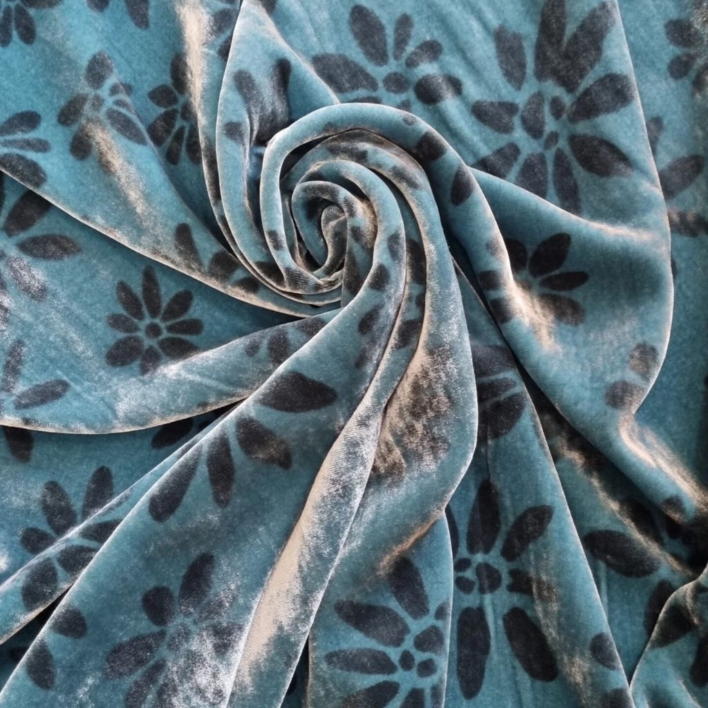 SUTRA VELVET PRINT L.115 TEAL