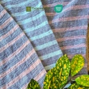 Pure Linen Crinkle Dark Stripes [210510]