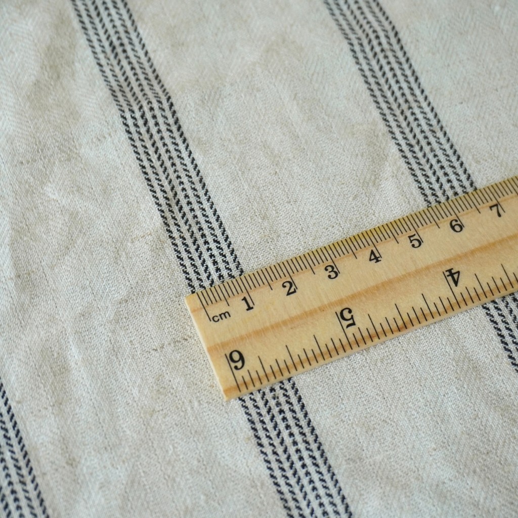 Cotton Rayon Linen Texture Stripes Natural [1200132 BD]