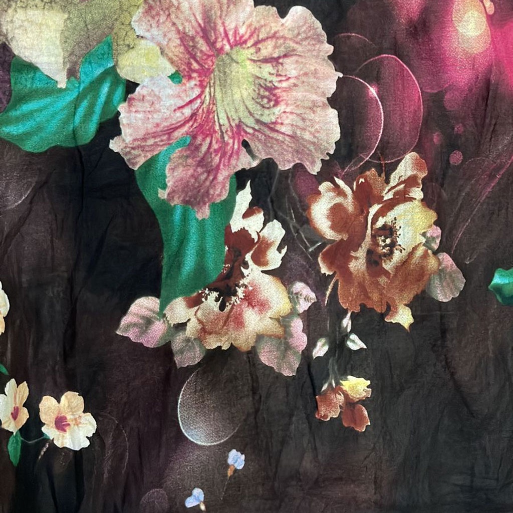 Cotton 60'S Print Wild Rose Brown [WJ003]