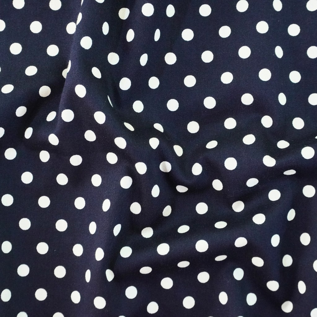 Cotton Twill 40's Reg navy polka dot