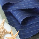 Pure Linen Yarn Dyed Navy Stripe [L639]