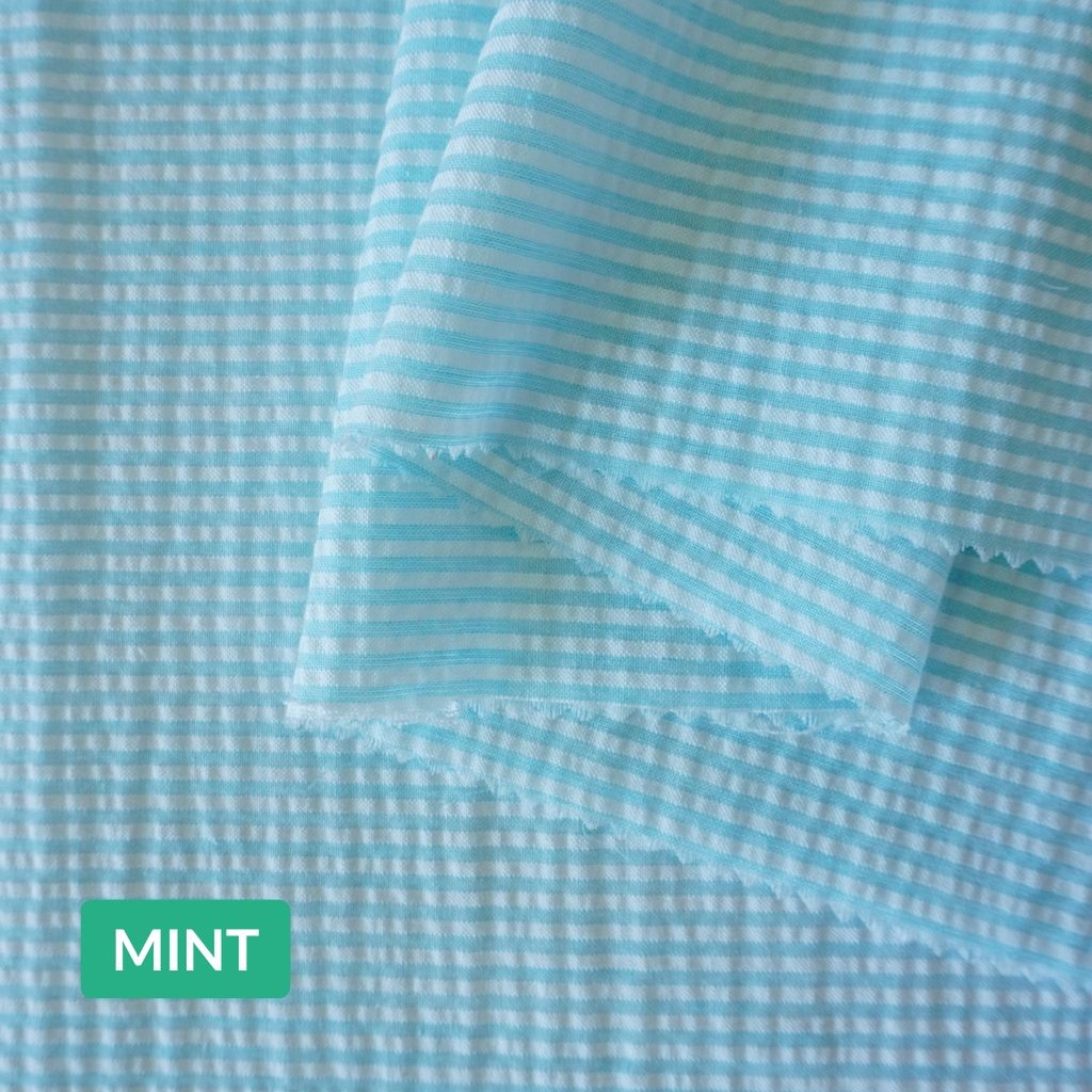Cotton Poly Seersucker Stripe [S-06602]